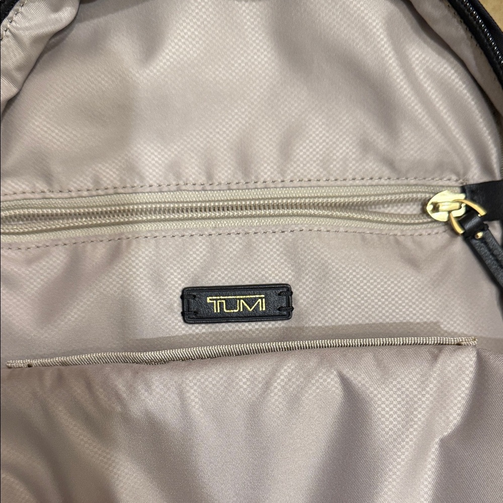 Tumi Women's Black Backpack with Gold Accents - Picture 4 of 6